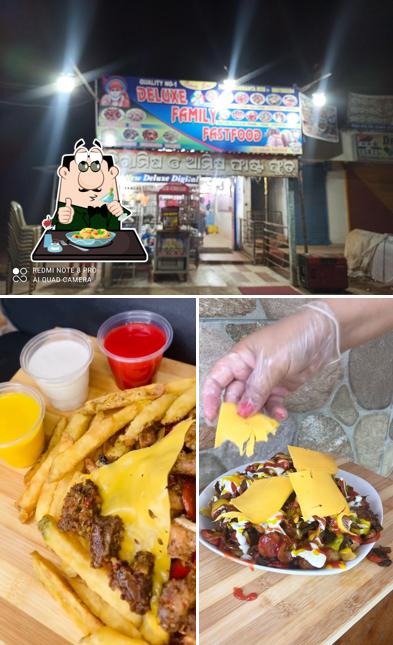 The picture of food and interior at Deluxe fast food