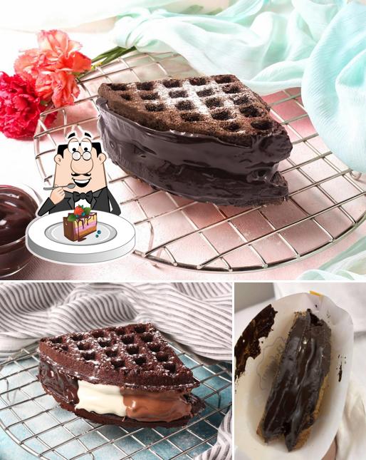 Chocolate cake at The Belgian Waffle Co