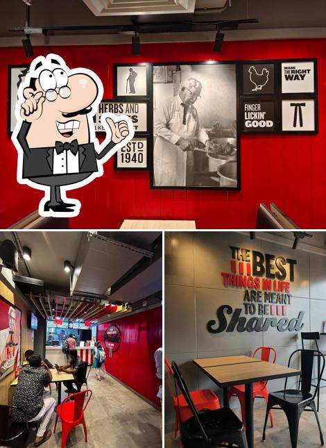 Take a seat at one of the tables at KFC
