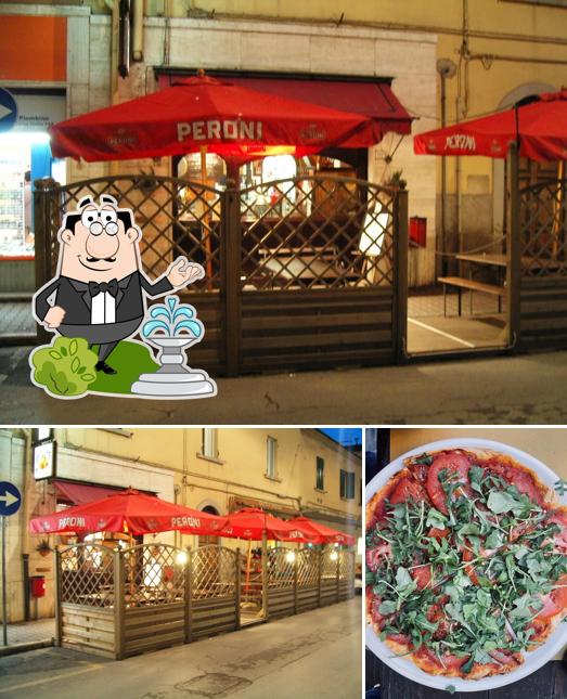 Tra le diverse cose da Pizzeria al Pomodoro - Piombino si possono trovare la esterno e cibo