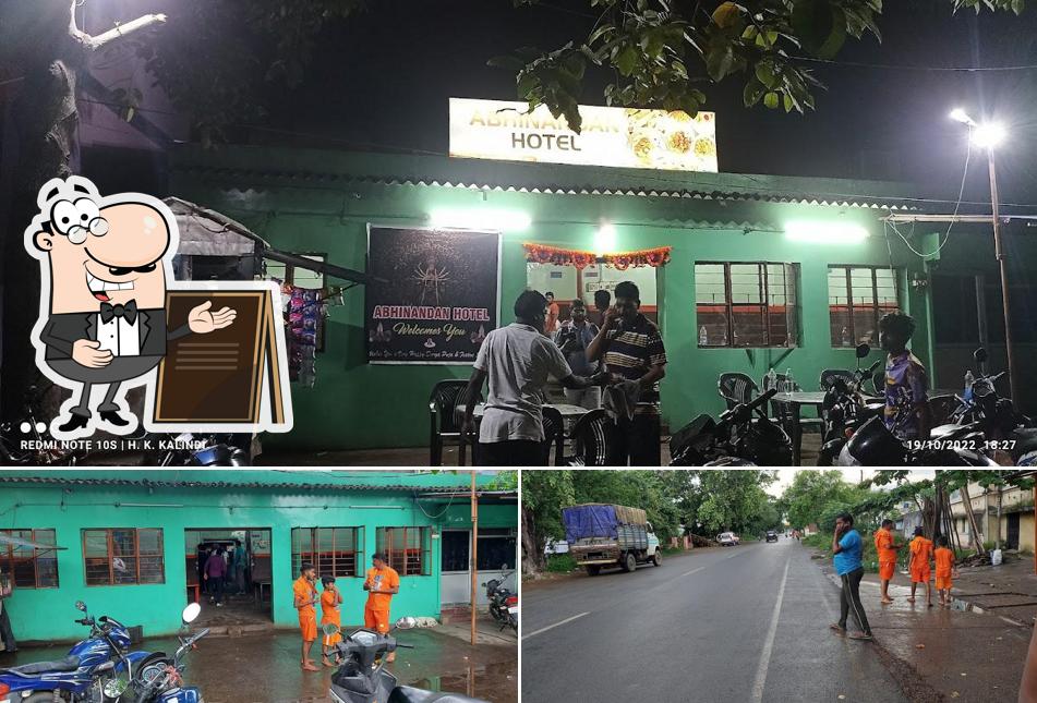 You can get some fresh air outside Abhinandan Hotel