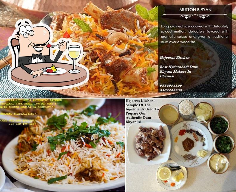 Food at Hajeeras Hyderabadi Dum Biryani