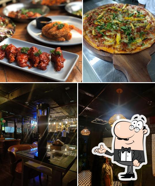 The restaurant's interior and food