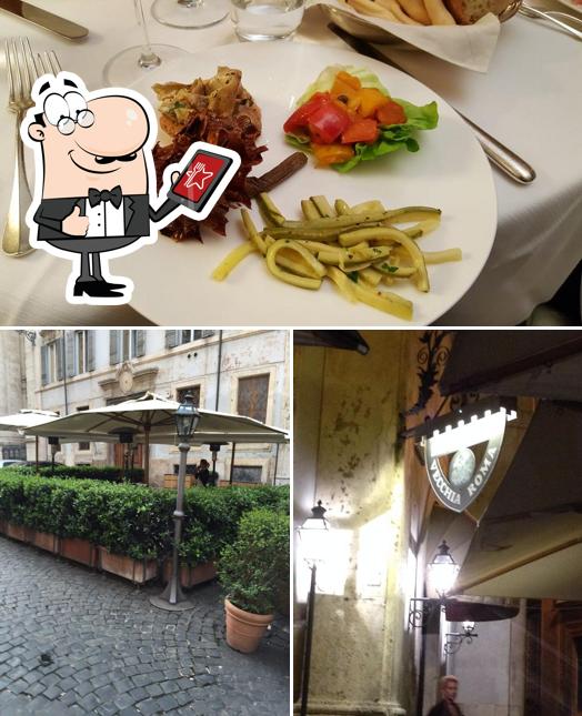 Ristorante Vecchia Roma si caratterizza per la esterno e cibo
