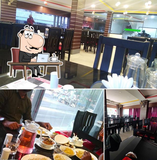 Take a seat at one of the tables at Sayas Kitchen