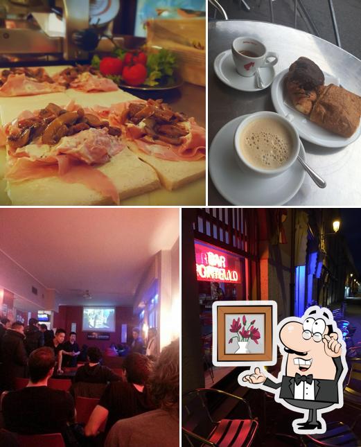 Tra le diverse cose da Bar Portello si possono trovare la interni e cibo