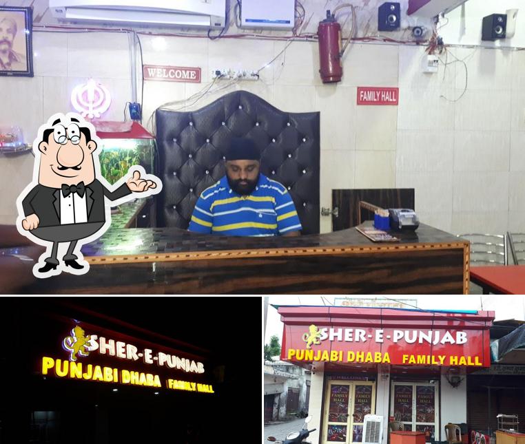 Among various things one can find interior and food at Sher-e- Punjab Punjabi Dhaba rooms available