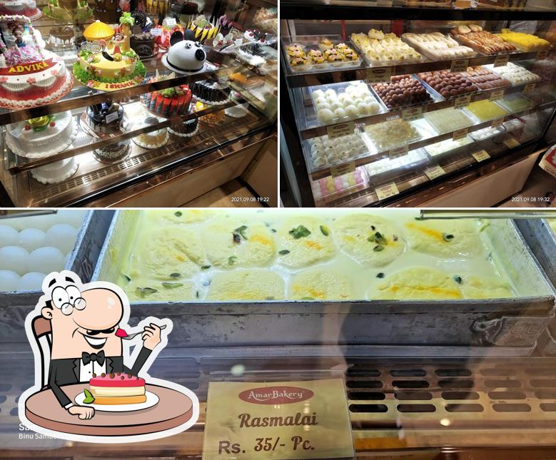 Amar Bakery serves a variety of desserts