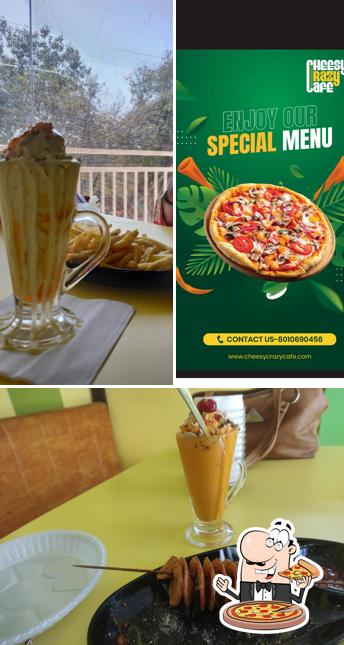 Pick pizza at Cheesy crazy cafe