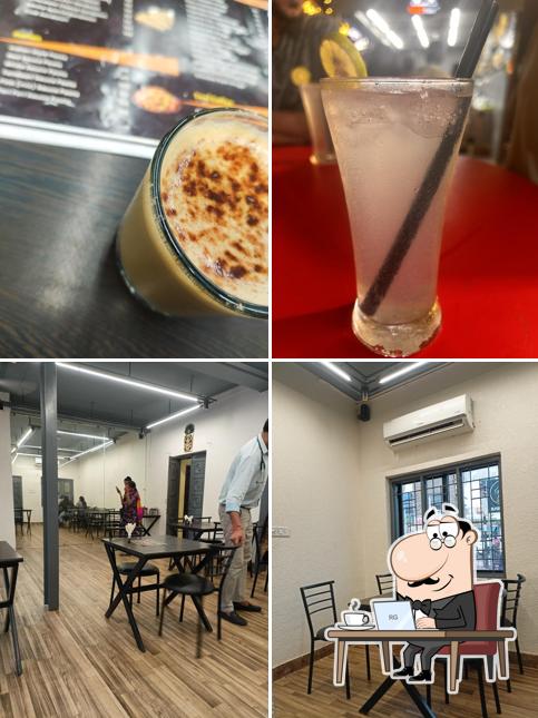 The restaurant's interior and drink