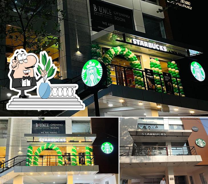 The exterior of Starbucks