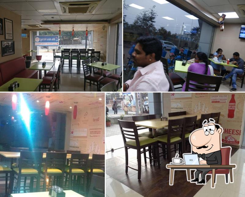 The interior of Domino's Pizza Quthibullapur, Hyderabad