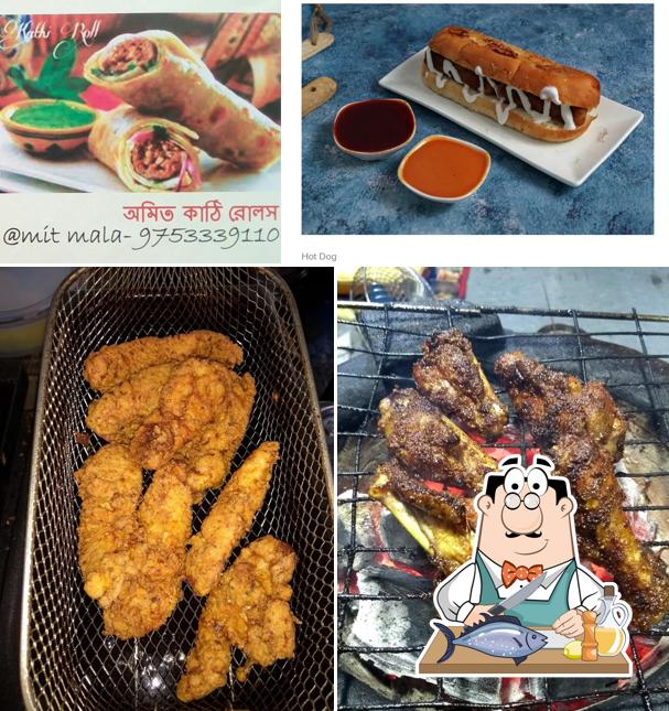 Amits kathi rolls & grills serves a menu for fish dish lovers