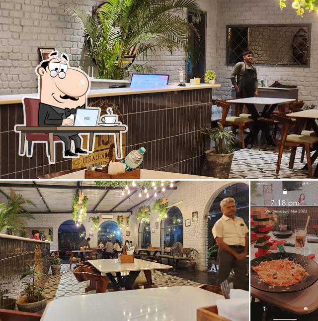 Among various things one can find interior and food at H3 Cafe