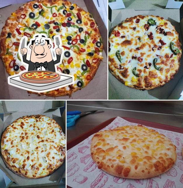 Pick various types of pizza