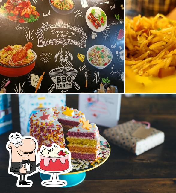 Red velvet cake at Chennai 100 restaurant