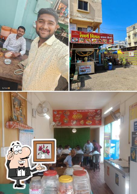 The interior of Samarth Misal and Foods