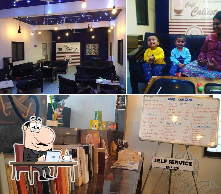 Take a seat at one of the tables at Cafe Callisto