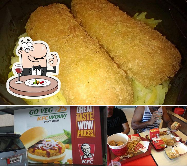 The image of food and dining table at KFC
