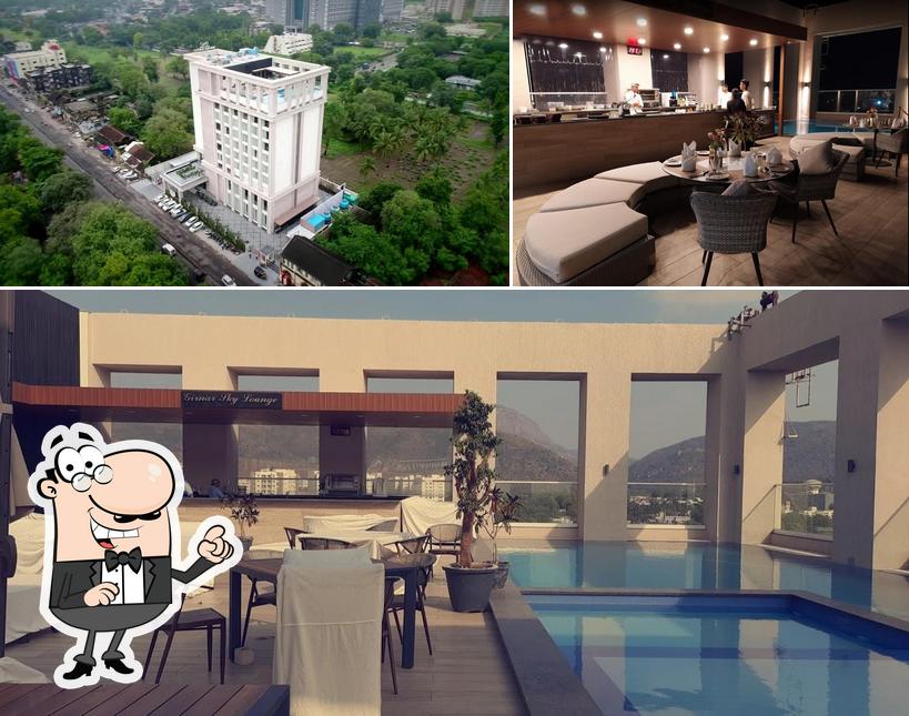 The picture of interior and exterior at Girnar Sky Lounge