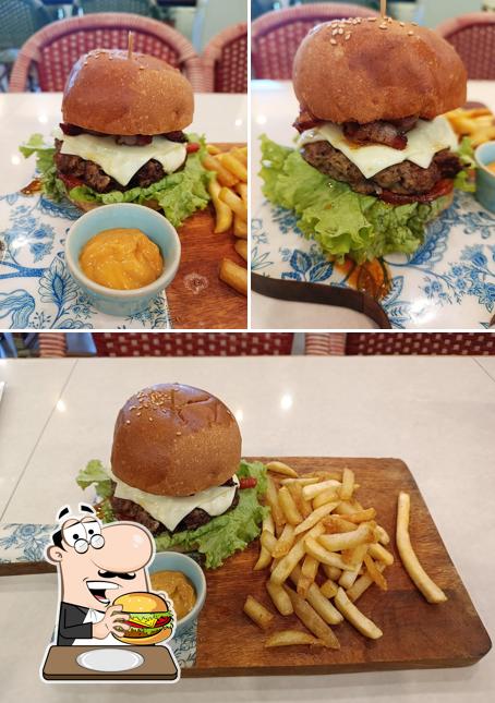 Order a burger at Playdate-Playarea&Cafe