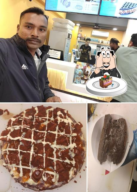 Chocolate cake at The Belgian Waffle Co