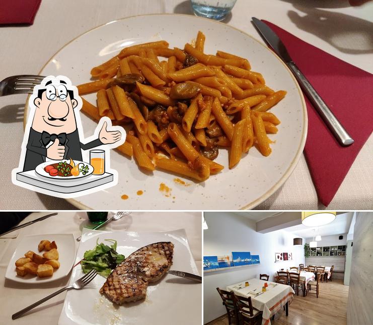 La cibo e interni del ristorante