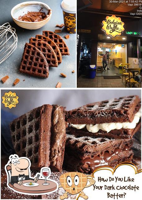 Among various things one can find food and interior at The Belgian Waffle Co