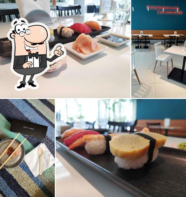 Take a seat at one of the tables at Daily Sushi - HSR Layout