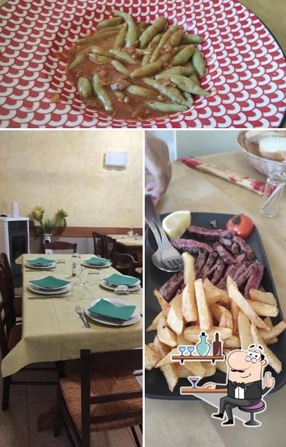 Dai un’occhiata alla foto che presenta la interni e cibo di Trattoria F.lli Rocca
