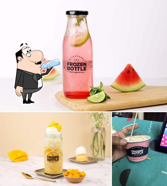 This is the picture showing drink and interior at Frozen Bottle - Milkshakes, Desserts And Ice Cream