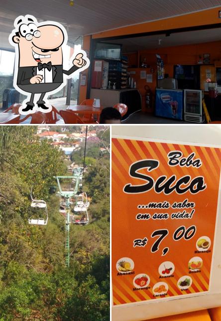 Sente em uma das mesas no Gel Lanches