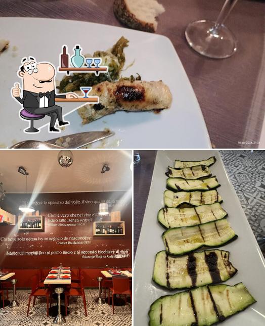La interni e cibo del ristorante