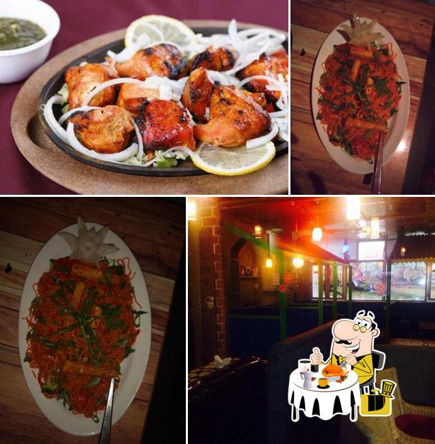 Food at Flames restaurant