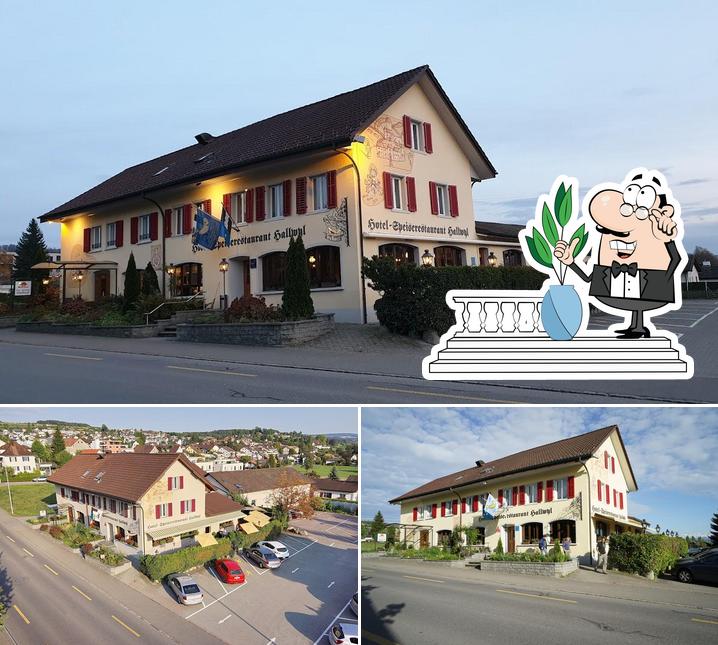 Goditi la vista dall'area esterna di Hotel-Speiserestaurant Hallwyl AG