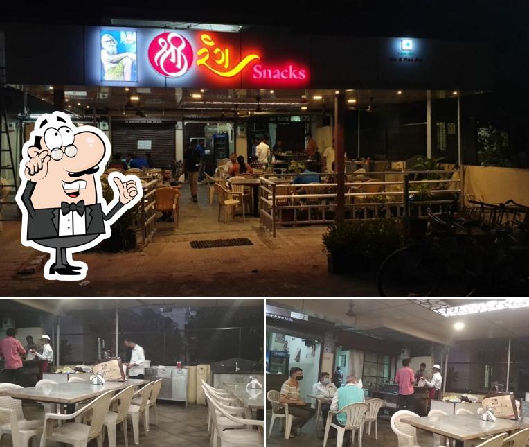 Take a seat at one of the tables at Shree Rang Snacks