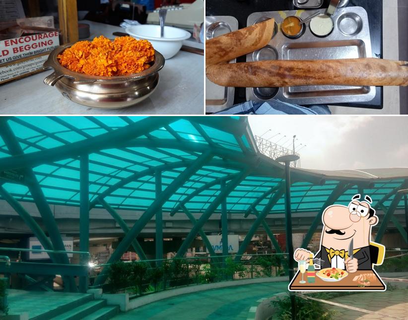 This is the picture showing food and exterior at Hotel Prabha Veg Restaurant
