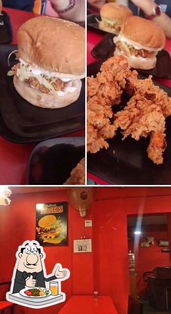 Pulled pork sandwich at Classic pizza burger