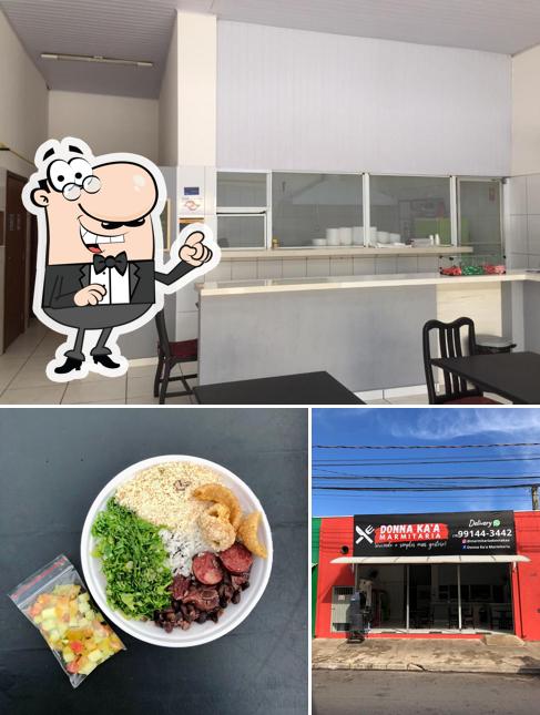 Esta é a imagem apresentando interior e comida a Marmitaria Donna Kaa