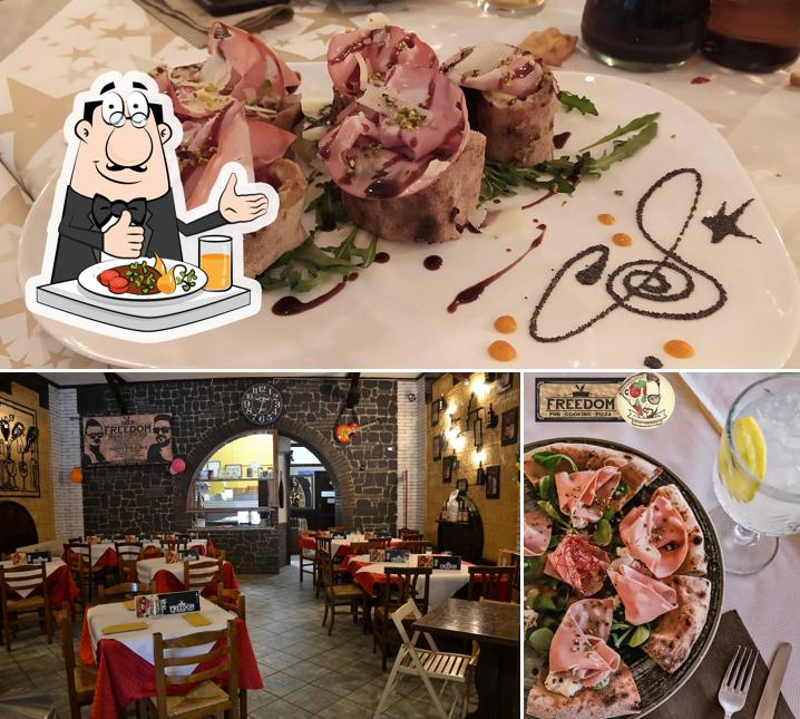 La cibo e interni del ristorante