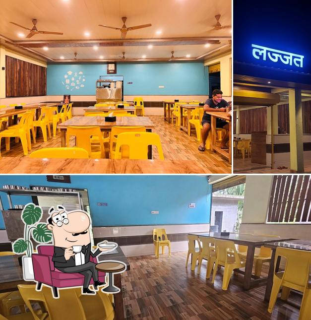 The interior of Hotel Lajjat (Lazzat) Diveagar Pure Veg
