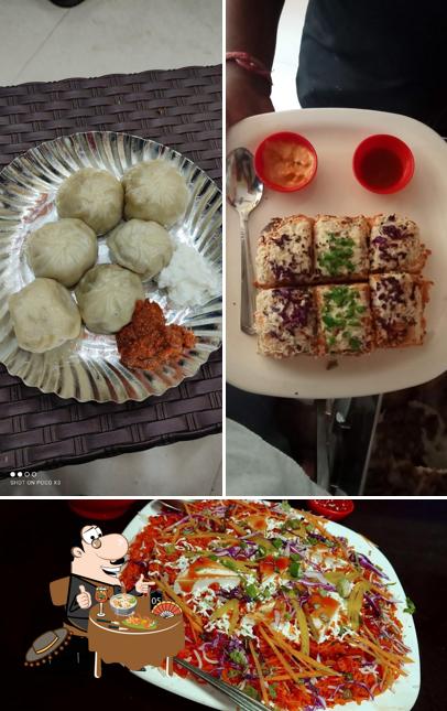 Food at V. K. Snacks Corner and bhelpuri house
