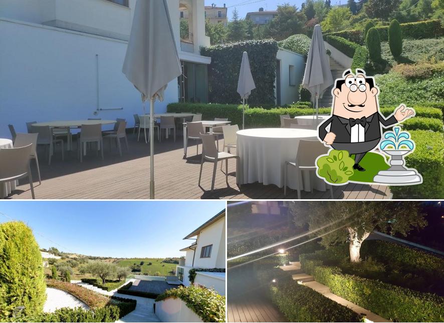 La esterno e cibo del ristorante