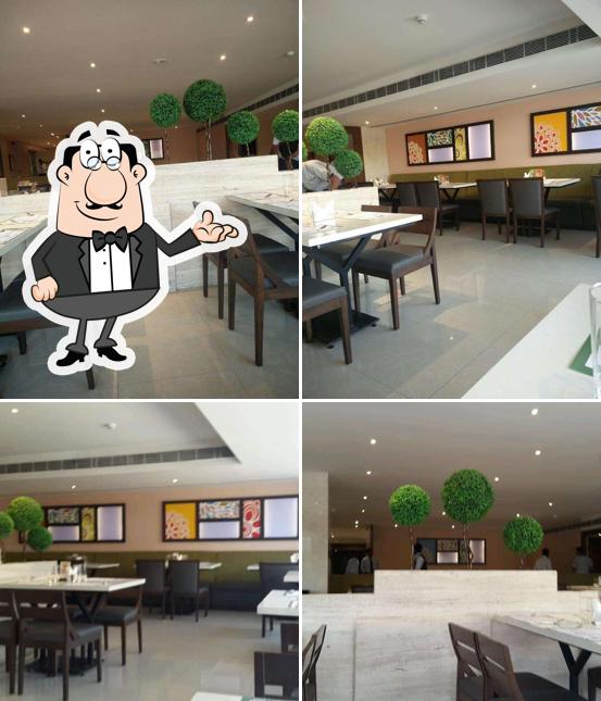 Take a seat at one of the tables at Minerva Xpress
