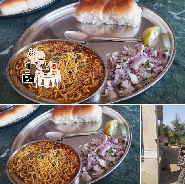 Among different things one can find food and exterior at Hotel Tiranga And Misal House