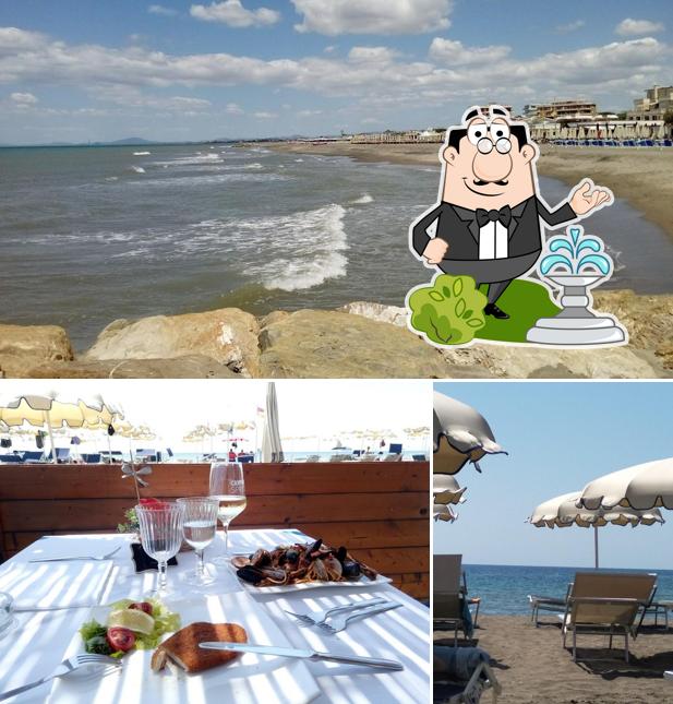 La esterno e tavolo da pranzo del ristorante