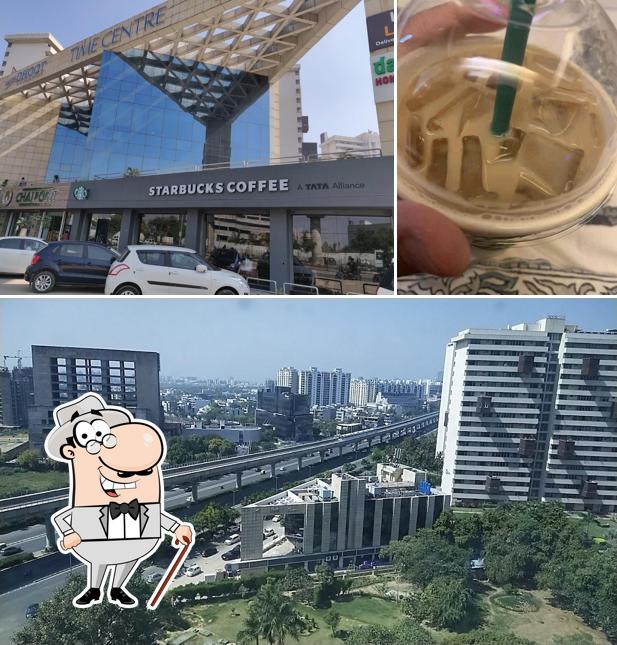 The exterior of Starbucks