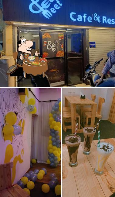 This is the image showing food and exterior at Eat & Meet Cafe