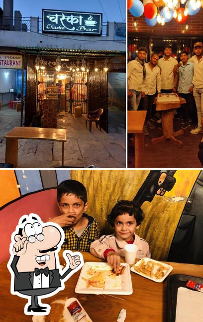 This is the photo displaying interior and cake at CHASKA CHAI BAR