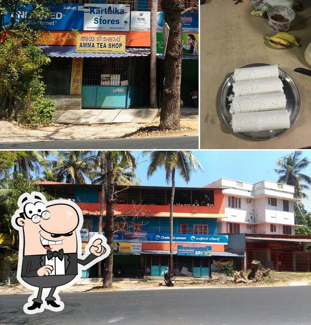 The image of Amma Tea Shop’s exterior and food